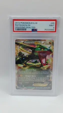 2012 Pokemon Black & White Rayquaza EX Dragons Exalted 85/124 MINT PSA 9 - Image 1