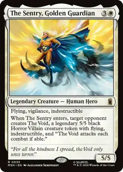 x1 The Sentry, Golden Guardian R MTG Marvel Super Heroes M/NM, English - Image 1