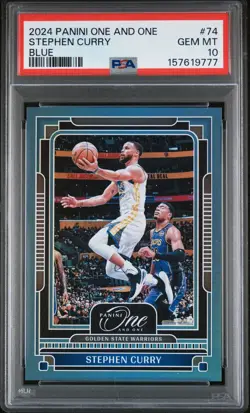 2024 PANINI ONE & ONE BLUE #74 STEPHEN CURRY 21/35 PSA 10 - Image 1