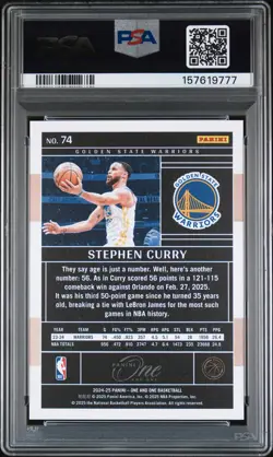 2024 PANINI ONE & ONE BLUE #74 STEPHEN CURRY 21/35 PSA 10 - Image 2
