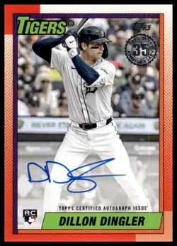 2025 Topps Series 2 Dillon Dingler 1990 Autograph RC Tigers - Image 1