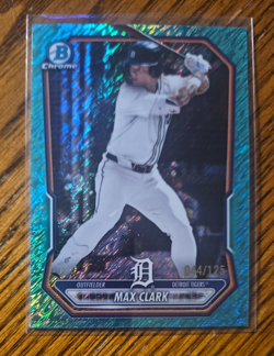 Max Clark -2026 Bowman Chrome Aqua Shimmer Refractor #/125 BCP-2 -Detroit Tigers - Image 1