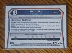 Max Clark -2026 Bowman Chrome Aqua Shimmer Refractor #/125 BCP-2 -Detroit Tigers - Image 2
