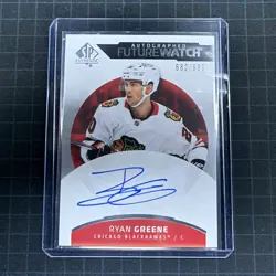 Upper Deck 2025-26 SP Authentic Future Watch Ryan Greene Auto #186 /999 - Image 1