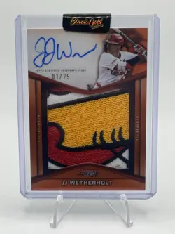 JJ WETHERHOLT 2025 Bowman's Best Prospect Patch Auto Orange 01/25! Player Worn - Image 1