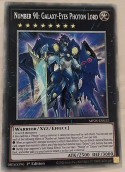 YUGIOH MP25-EN033 Number 90: Galaxy-Eyes Photon Lord Starlight Rare 1st Edition - Image 1