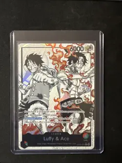 ST30-001 Luffy & Ace leader Alt Art (Parallel) One Piece Card Game ENGLISH NM - Image 1