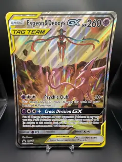 Espeon & Deoxys GX SM240 Black Star Promo Jumbo Card Pokemon TCG Rare - Image 1
