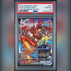 PSA 10 Blaziken VMAX 201/198 Alternate Art 2021 SWSH Chilling Reign Pokemon Card - Image 1