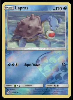 2019 Pokemon Lapras Rare Hidden Fates 17/68 Reverse Holo LP - Image 1