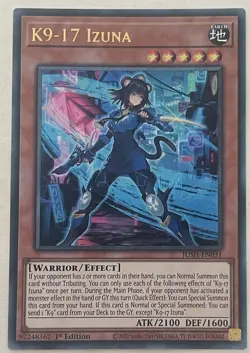 YUGIOH K9-17 Izuna JUSH-EN031 Ultra Rare 1st Edition - Image 1