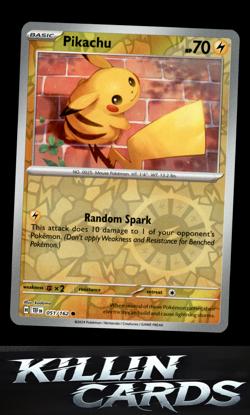 Reverse Holofoil Pikachu 051/162 Pokemon Common SV05: Temporal Forces Card NM - Image 1