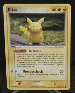 Pokemon Ditto (Pikachu) 63/113 EX Delta Species Non-Holo Yuka Morii - LP+ - Image 1