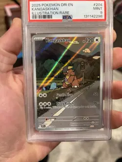 2025 POKEMON DRI EN DESTINED RIVALS #204 KANGASKHAN ILLUSTRATION RARE PSA 9 - Image 1