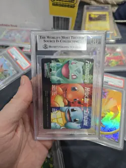 Pokemon Zukan Carddass Clear Prism Japanese Squirtle Charmander Bulbasaur BGS 9 - Image 3
