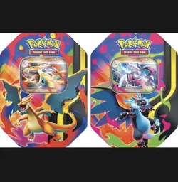 Pokemon TCG Mega Charizard X ex & Mega Charizard Y ex 2-Tin Set SEALED! - Image 2