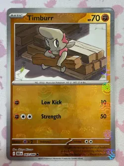 Pokemon Timburr (Master Ball Pattern) 047/086 Black Bolt Holo Pack Fresh - Image 1