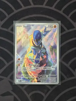 Pokemon Sawk 130/086 White Flare Illustration Rare IR Holo English NM - Image 1