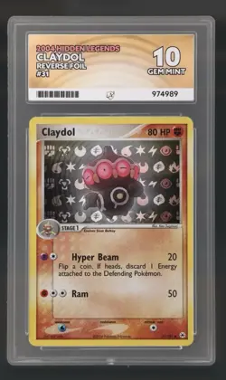 Pokemon TCG Claydol EX Hidden Legends 31/101 Reverse Holo - ACE 10 POP 1 - Image 1