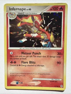 Pokemon Infernape LV. 40 5/130 Holo Rare Diamond & Pearl 2007 Vintage LP - Image 1
