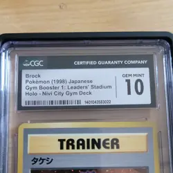 Brock Trainer 1998 Japanese Gym Booster 1 Holo Rare CGC 10 - Image 3