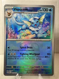Pokemon Prismatic Evolutions Vaporeon Master Ball Holo 022/131 NM - Image 1