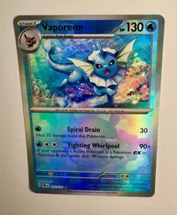 Vaporeon Master Ball Reverse Holo 022/131 Prismatic Evolutions Pokemon NM - Image 1