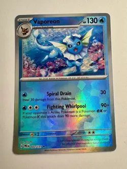 Vaporeon Master Ball Reverse Holo 022/131 Prismatic Evolutions Pokemon NM - Image 2