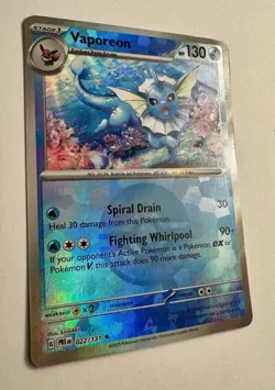 Vaporeon Master Ball Reverse Holo 022/131 Prismatic Evolutions Pokemon NM - Image 5
