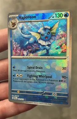 Vaporeon Master Ball Reverse Holo 022/131 Prismatic Evolutions Pokemon LP/MP - Image 1