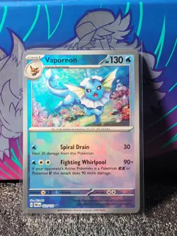 Pokemon TCG Prismatic Evolutions Vaporeon Master Ball Reverse Holo 022/131 NM - Image 1