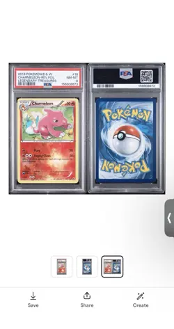 2013 POKEMON BLACK & WHITE LEGENDARY TREASURESCHARMELEON-REVERSE FOIL 18 PSA 8 - Image 3