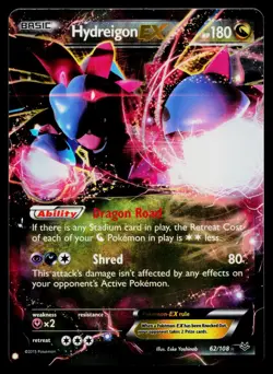 Hydreigon EX 62/108 Holo Rare EX Roaring Skies Pokemon Near Mint - Image 1