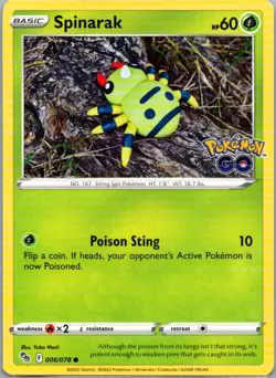 Spinarak 006/078 Common Pokemon GO NM - Image 1