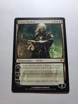 MTG Sorin Markov Zendikar Card Magic The Gathering Lightly Played - Image 1