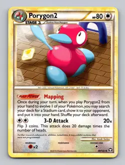 Porygon2 49/102 Uncommon HGSS Triumphant Pokemon Lightly Played - Image 1