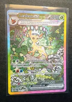 Pokemon TCG SV Prismatic Evolutions Leafeon ex SIR 144/131 NM Holo Free Shipping - Image 1