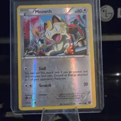 The Pokemon Company Meowth 88/114 Fates Collide Common Reverse Holo EN 60HP - Image 1