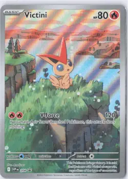 2025 Pokemon SV Black Star Promos SVP EN Victini #208 Illustration Collection ✅ - Image 1