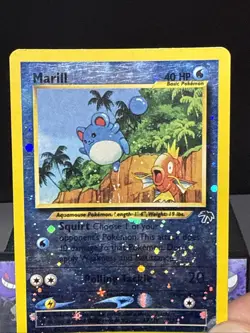 Pokemon Card Marill 11/18 Reverse Holo Southern Islands Set SWIRL Light Play - Image 2