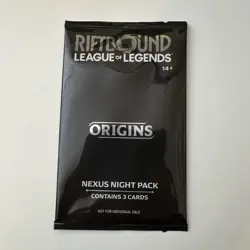 Riftbound League of Legends Origins Nexus Night Pack Sealed English 3-Card Pack - Image 1