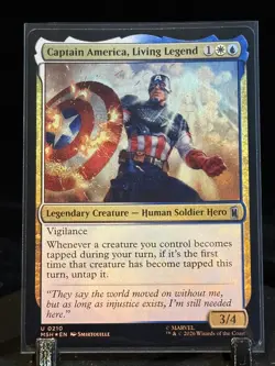 Captain America, Living Legend Marvel Super Heroes Foil 0210 Uncommon - Image 1