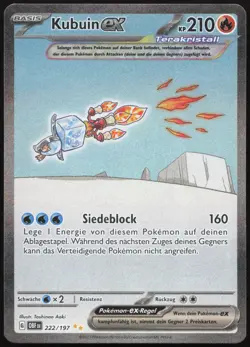 Pokemon Kubuin ex Special Illustration Rare Obsidian Flammen 222/197 NM DE - Image 1