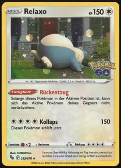 Pokemon Relaxo Cosmos Holo Rare Pokemon GO Promo 055/078 NM DE - Image 1