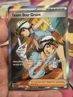 💥Team Star Grunt Scarlet & Violet Base Set 242/198 Holo Ultra Rare Pokemon Card - Image 1