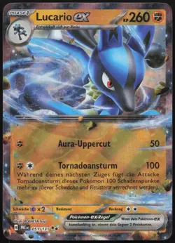 Pokemon Lucario ex Double Rare Prismatische Entwicklungen 051/131 NM DE - Image 1