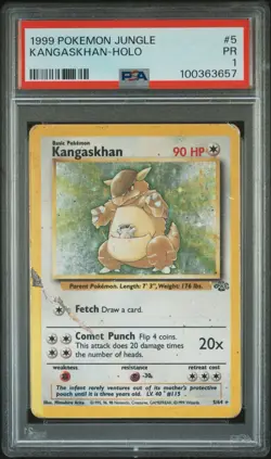 1999 Pokemon Jungle Kangaskhan Holo #5 PSA 1 PR - Image 1