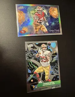 2025 Cosmic Chrome George Kittle Stars in Night and Base Card Lot of 2 STN-22 - Image 1
