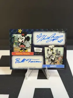 Topps Disney Neon Dual Autograph Minnie Mouse Goofy Card MSDA-RFG #04/10 - Image 2