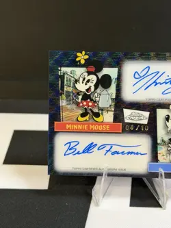 Topps Disney Neon Dual Autograph Minnie Mouse Goofy Card MSDA-RFG #04/10 - Image 4